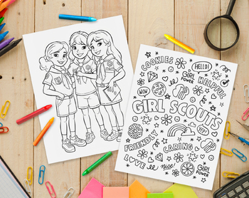 Girl scouts coloring pages girl scout coloring book cute scout coloring page