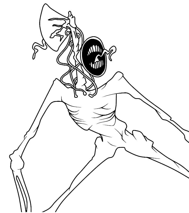 Siren head attacks coloring page