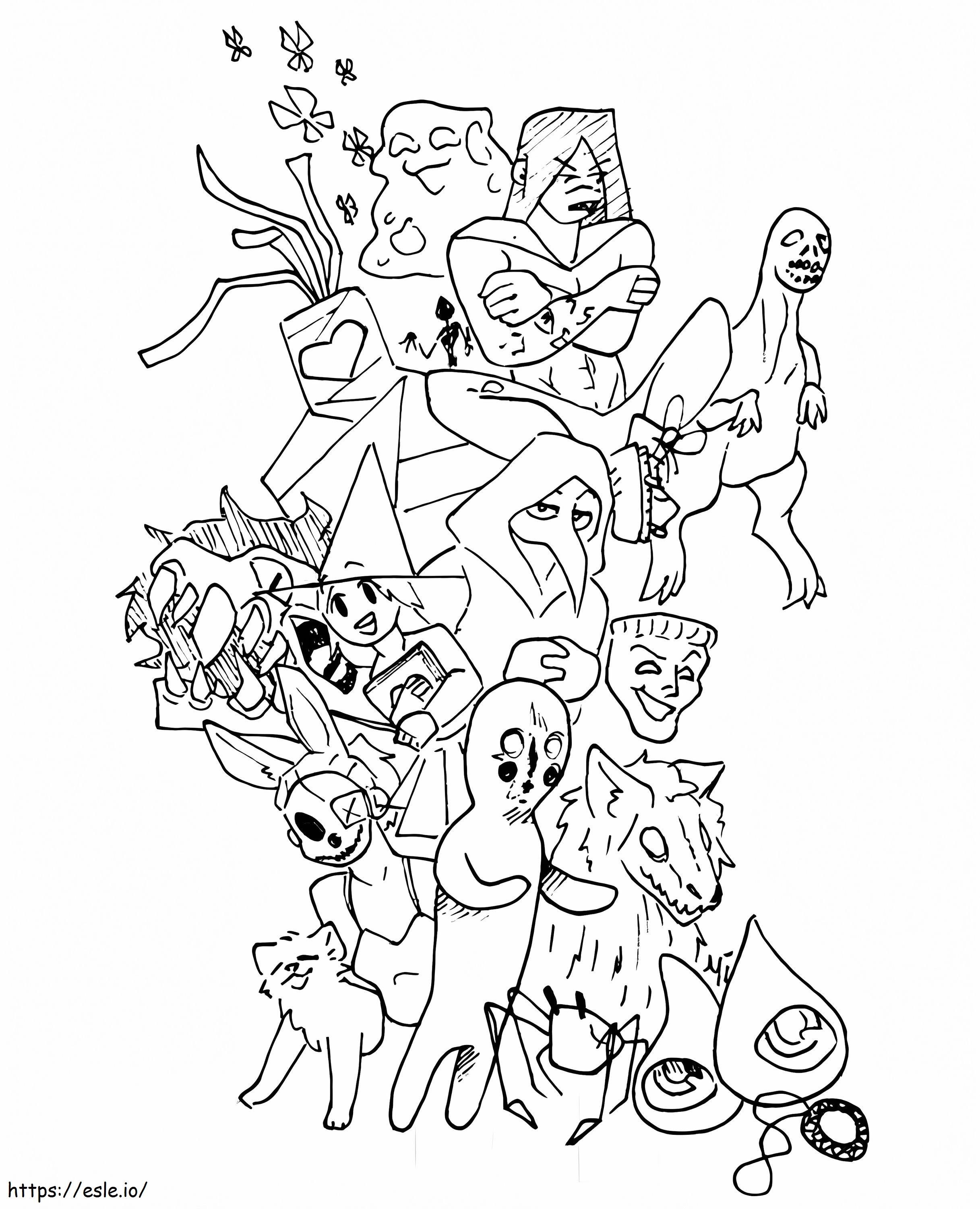 Scp monsters coloring page