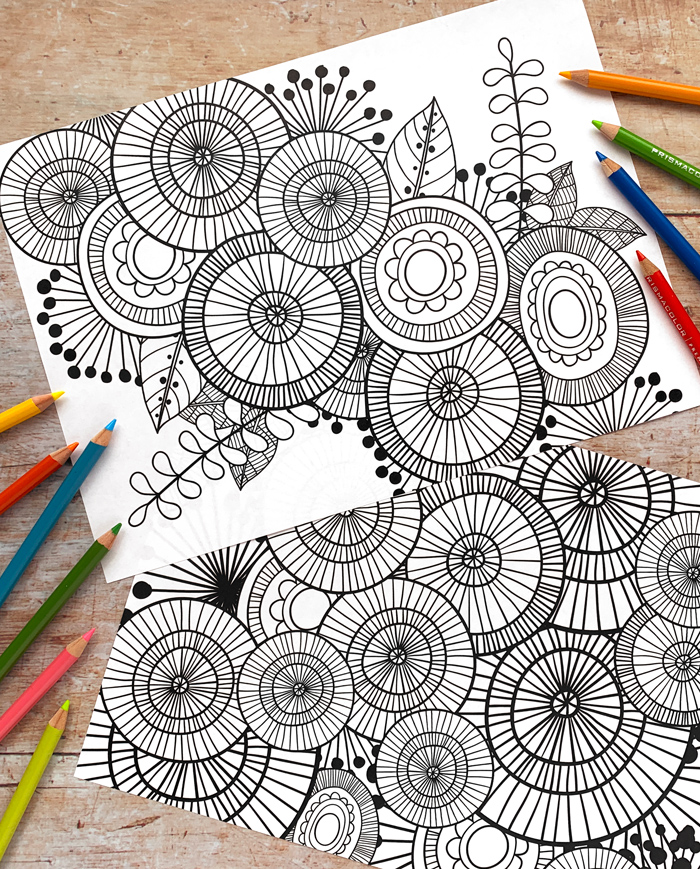 Zentangle colouring pages