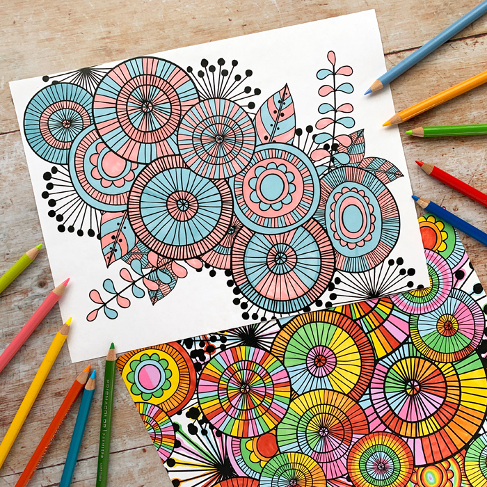 Zentangle colouring pages