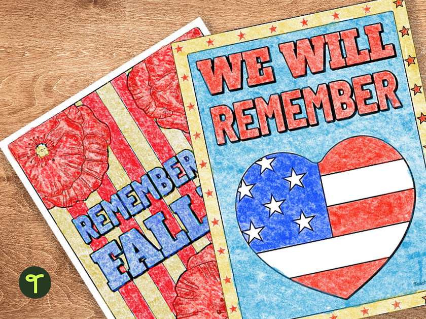 Memorial day coloring pages teach starter