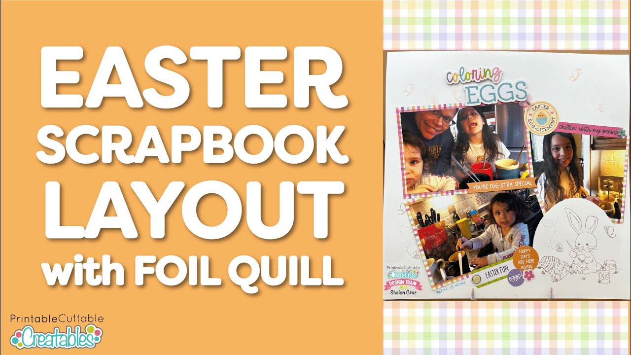 Coloring easter eggs scrapbook layout