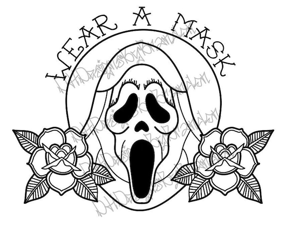 Scream ghost face wear a mask svg