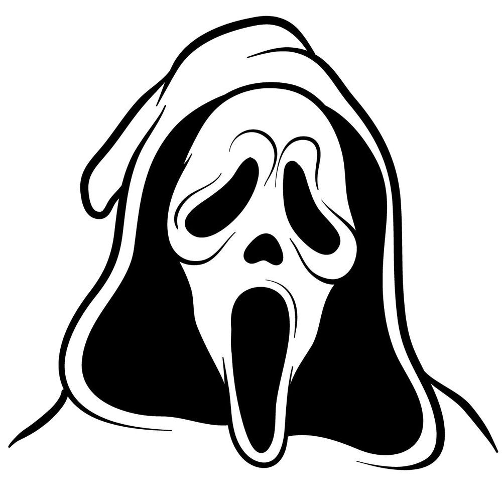 How to draw ghostface the scream ma halloween drawings scream art ghost drawing