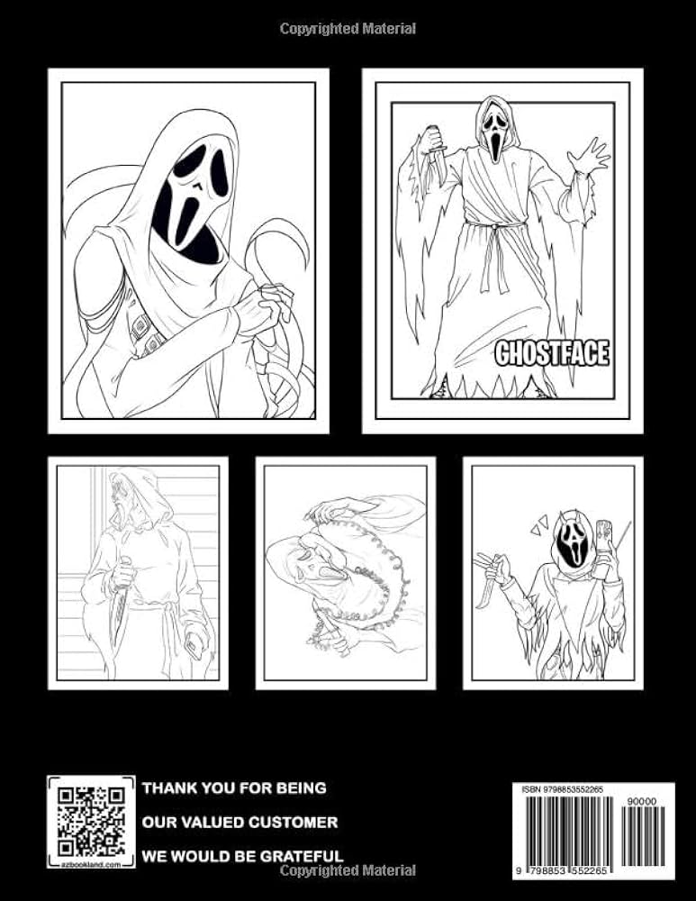 Ghostface coloring book boost creativity with spooky face painting illustrations for all ages in this halloween gift winters eden books