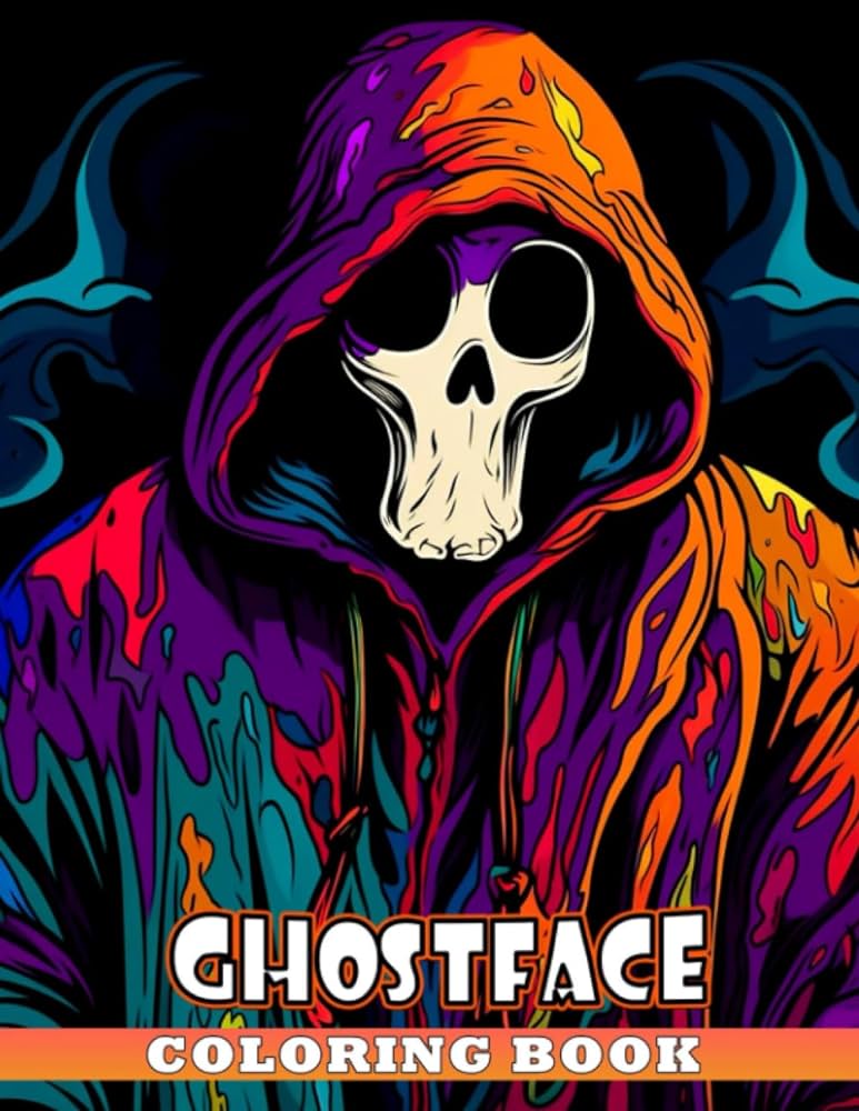 Ghostface coloring book boost creativity with spooky face painting illustrations for all ages in this halloween gift winters eden books