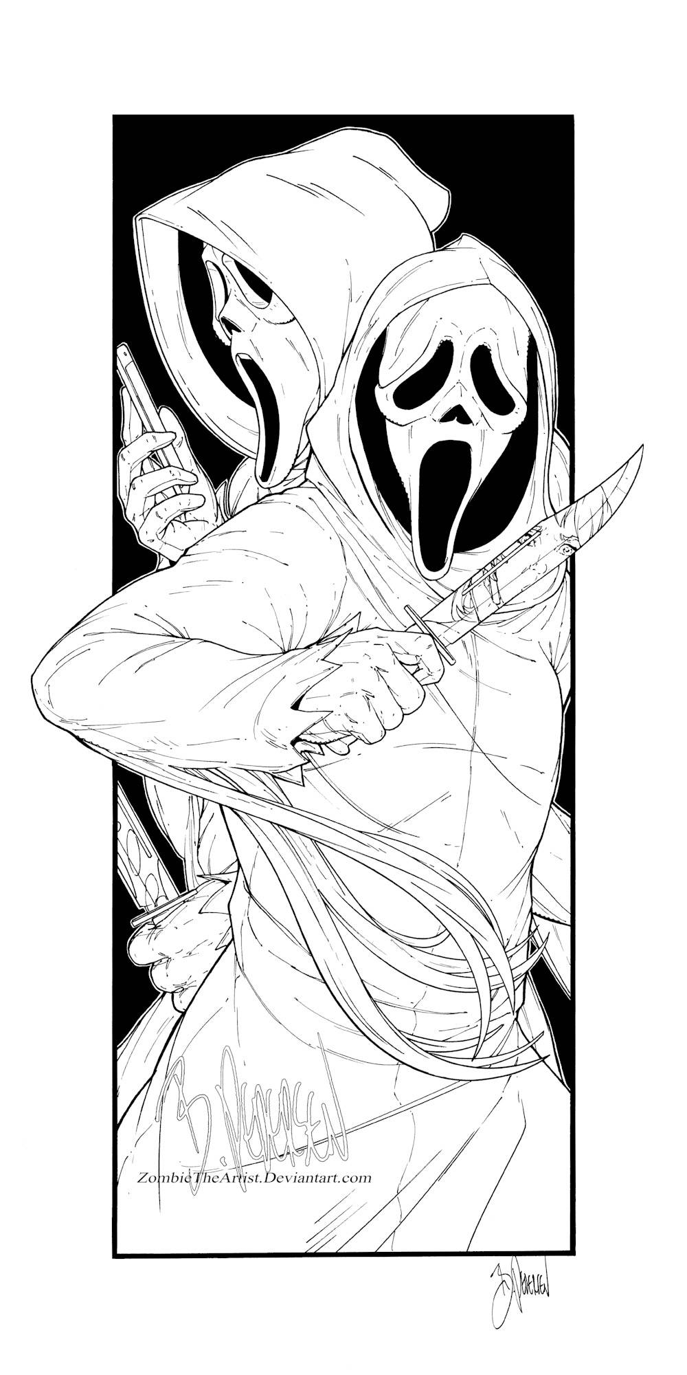 Ghostface inks by zombietheartist on