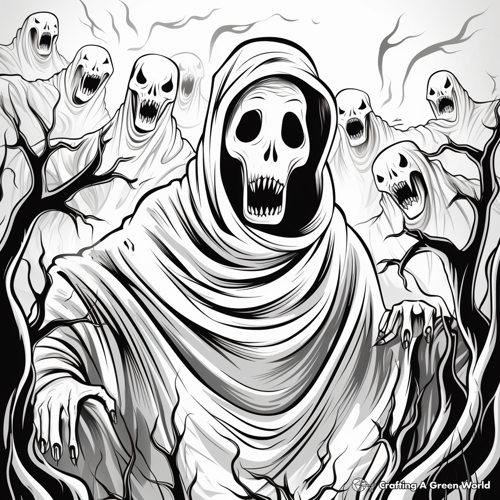 Horror book coloring pages