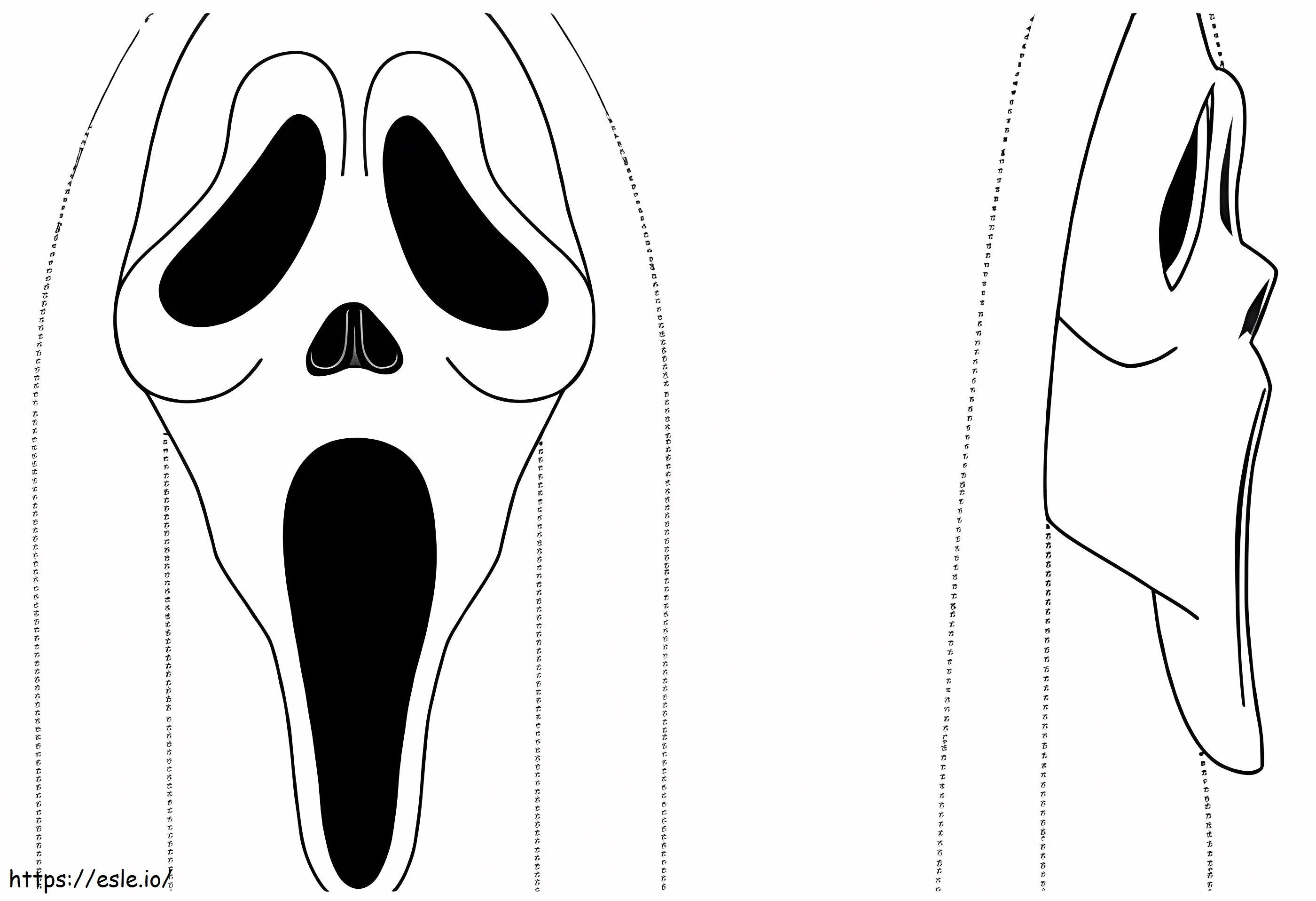 Good ghost face coloring page