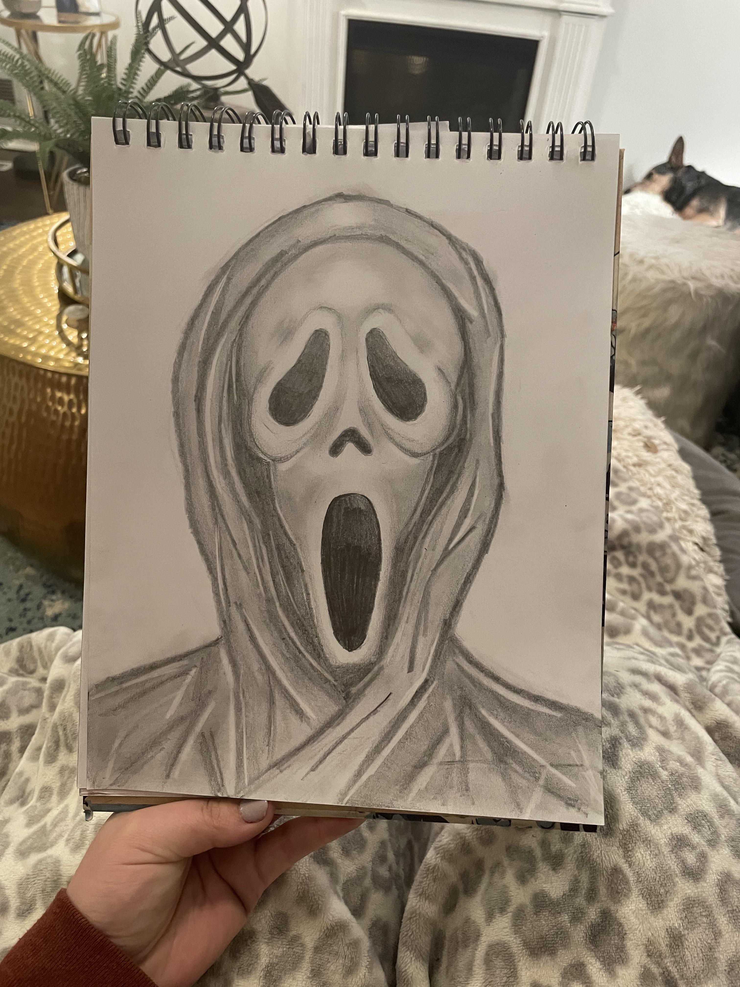 Throw back to my ghost face drawing so excited for scream going to do a nyc themed ghost face drawing soon rscream