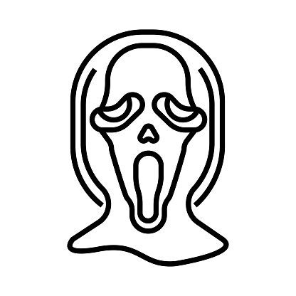 Ghost face line illustration stock illustration