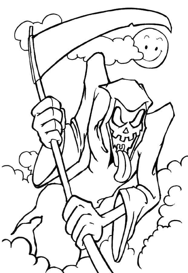 Online coloring pages scream coloring scream with a scythe movie