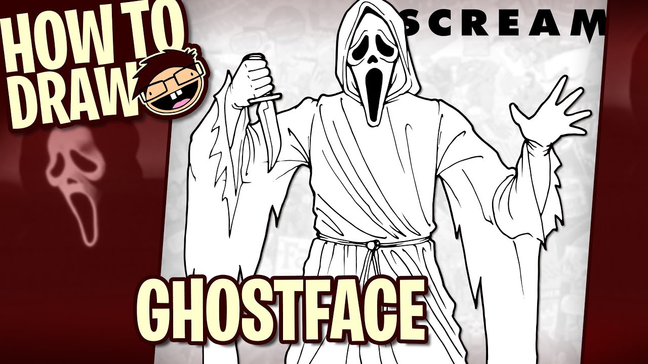 How to draw ghostface screa narrated easy step