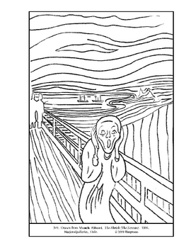 The scream coloring page tpt