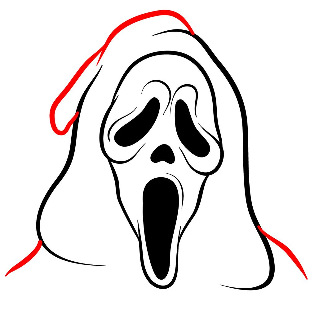 How to draw ghostface the scream mask