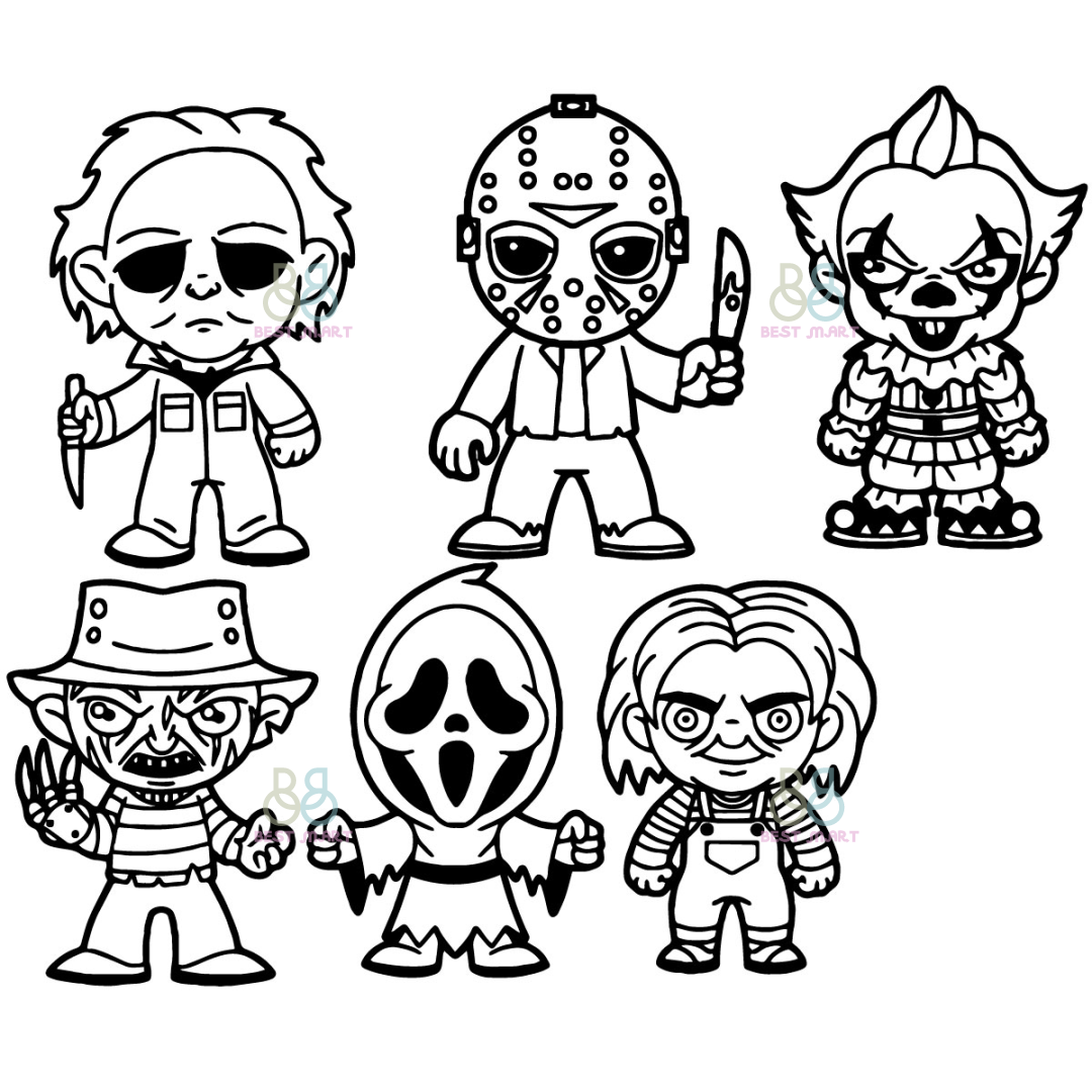 Friends horror characters svg halloween svg halloween fri