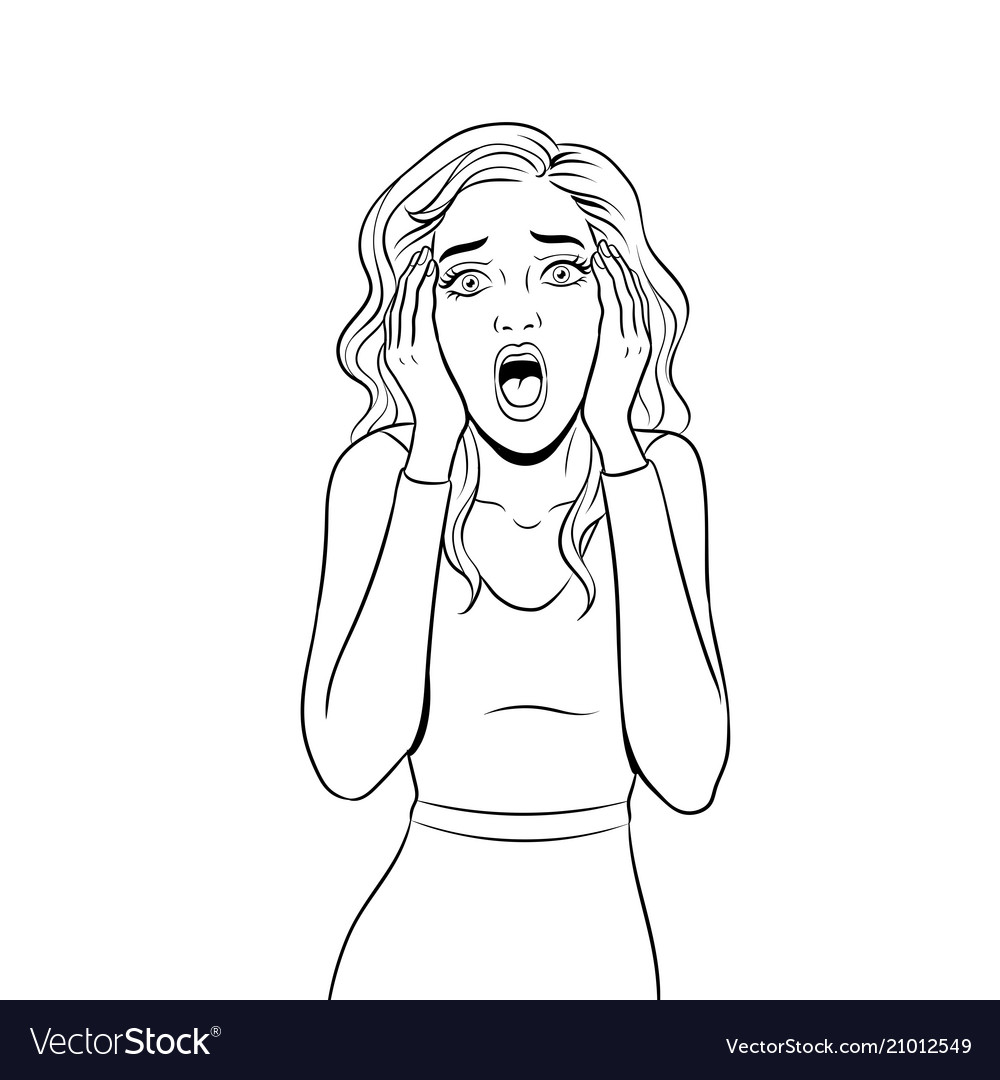 Scream woman coloring royalty free vector image