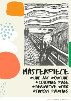 Masterpiece the scream coloring pages by backstage teachers tpt