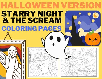 Starry night and the scream coloring pages