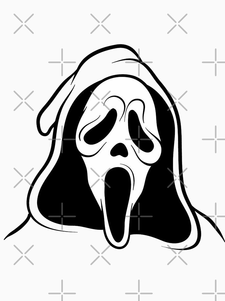 Id ghost face scream stencil screamin human face horror halloween party essential t