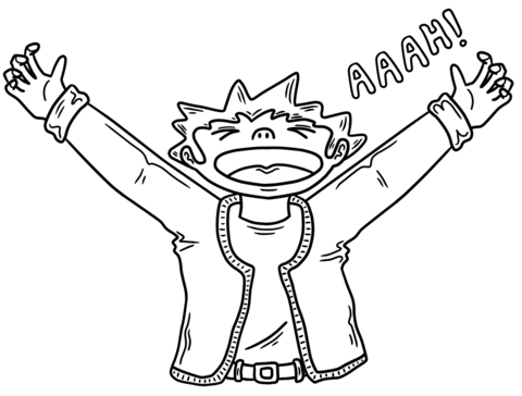 Screaming boy coloring page free printable coloring pages