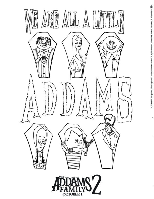 The addams family coloring pages and pumpkin carving stencils