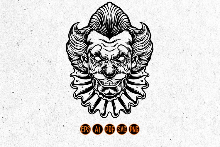 Clown scream logo silhouette