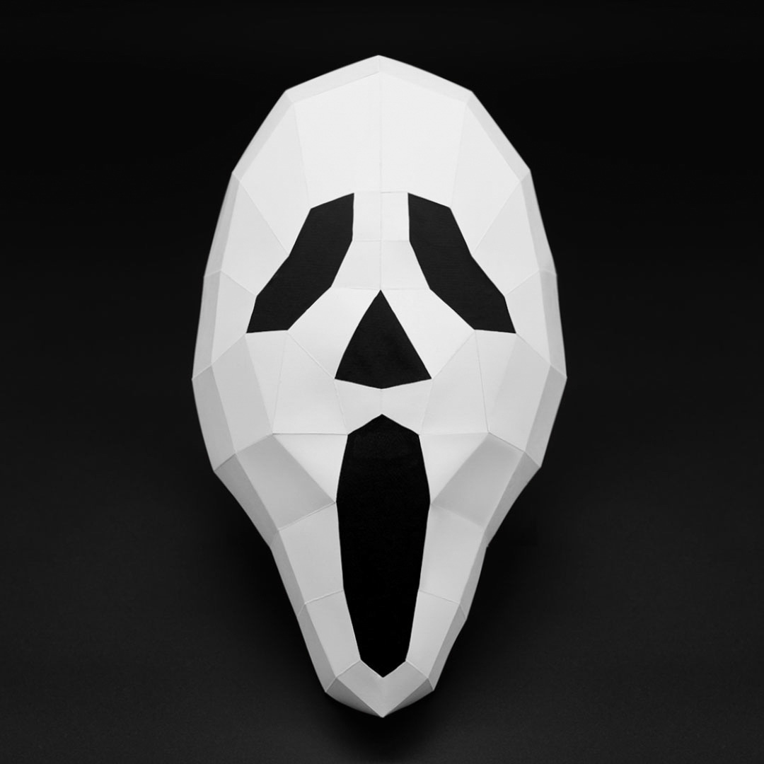 Scream mask printable template papercraft pdf pattern