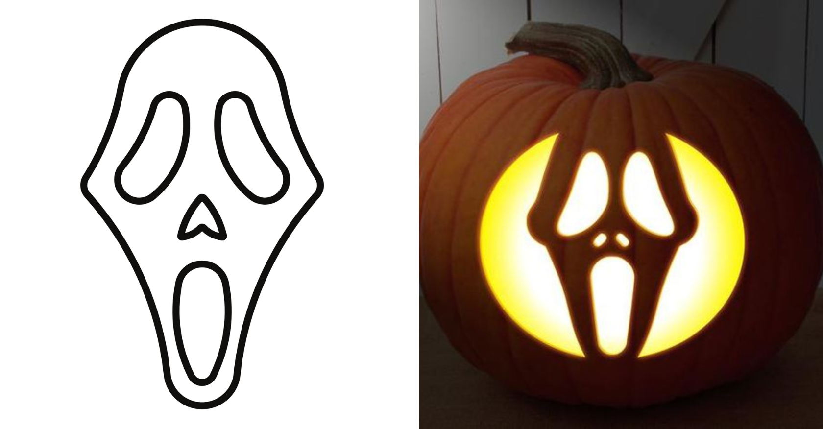 Scream pumpkin carving stencil free printable