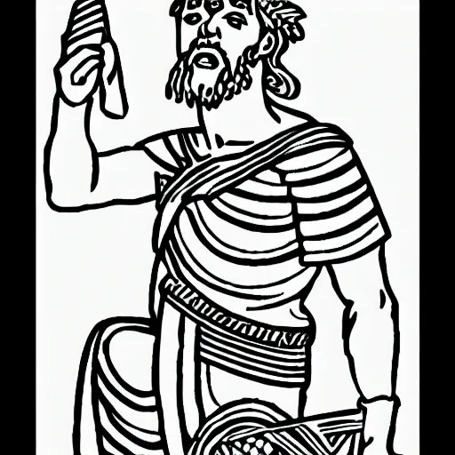 Ancient greek man screaming coloring pages stable diffusion