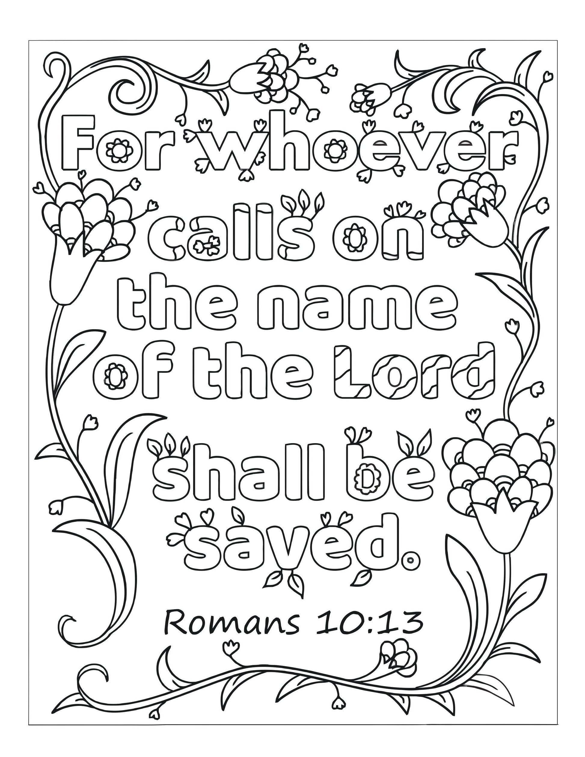 Bible memory verse coloring book pages download only