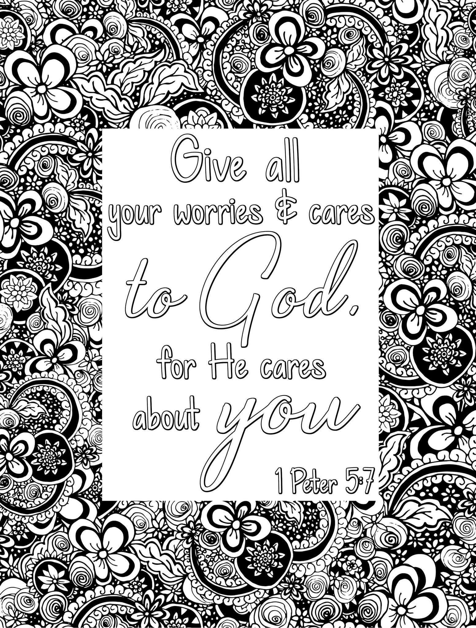 He cares scripture coloring page â a divine encounter