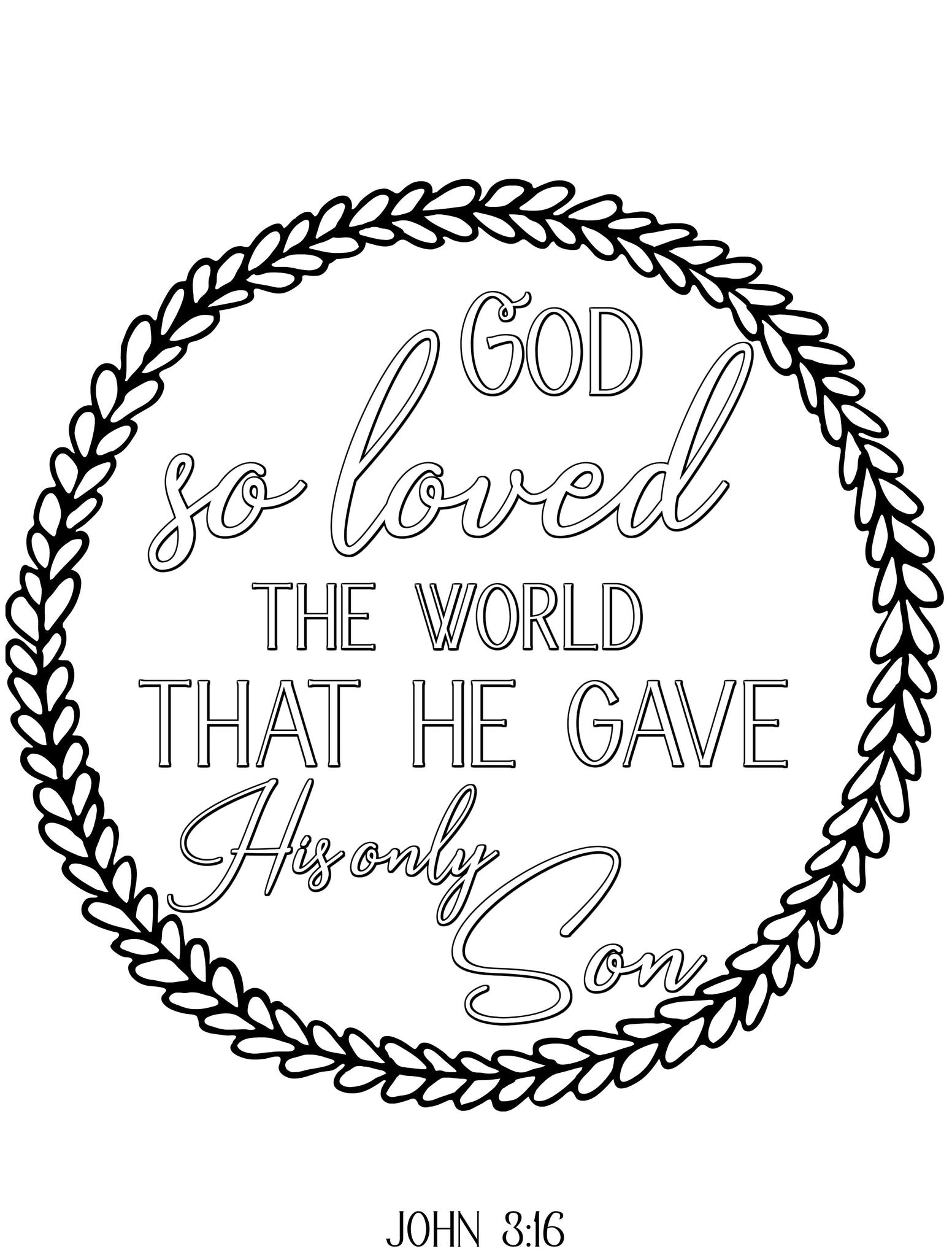 God so loved the world scripture coloring page â a divine encounter