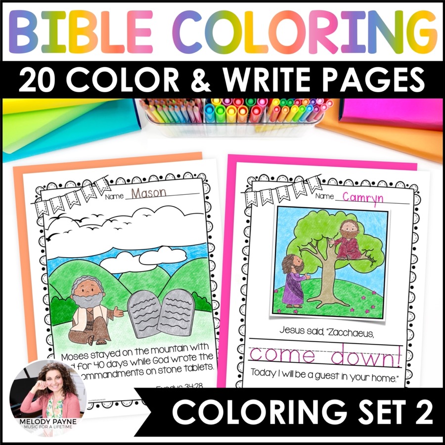 Bible coloring pages set