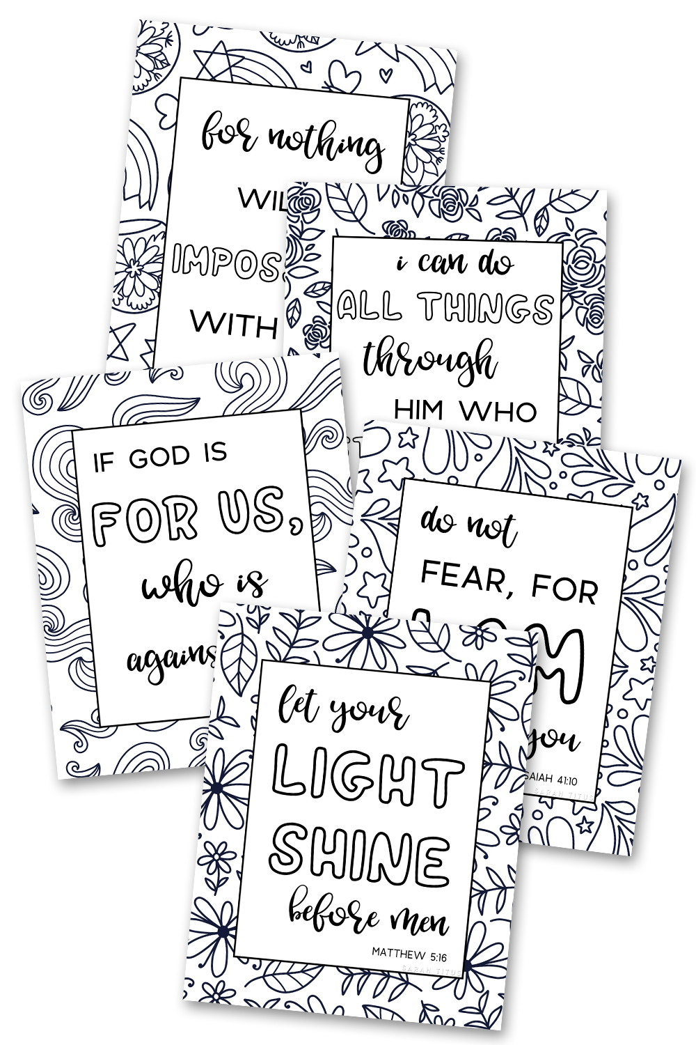 Scripture coloring sheets pack â sarah titus