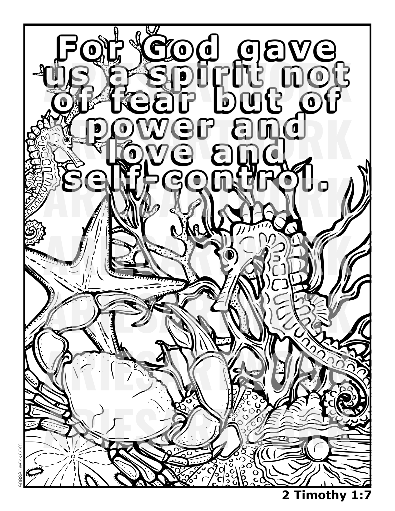 Bible verse adult coloring page