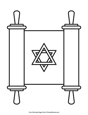 Torah scroll coloring page â free printable pdf from