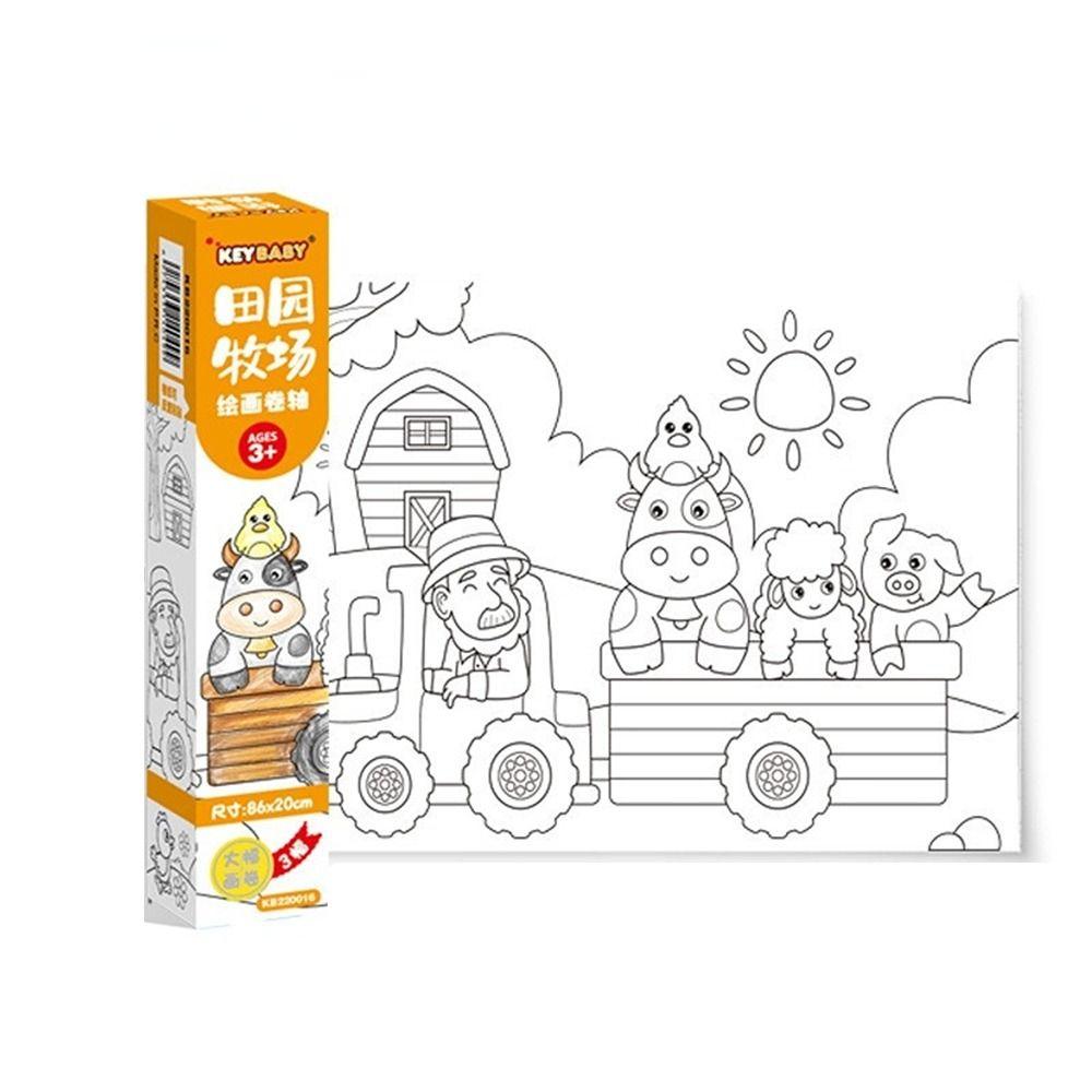 Toys blank coloring sticker watercolor paper childrens drawing scroll color filling sticker â the best products in the geek online store