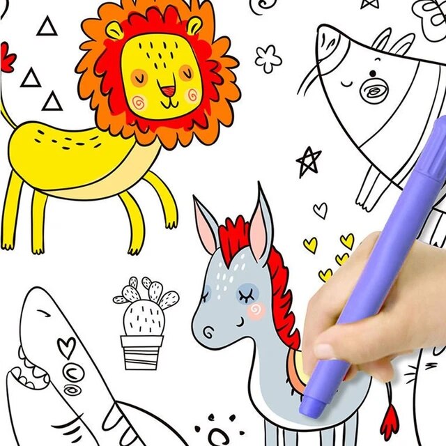 Graffiti croll children drawing croll color filling paper croll blank coloring page children drawing roll