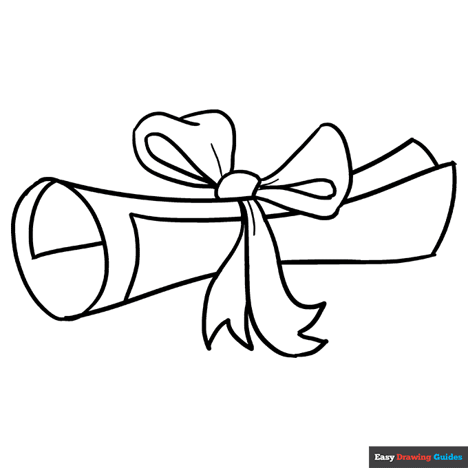 Scroll coloring page easy drawing guides