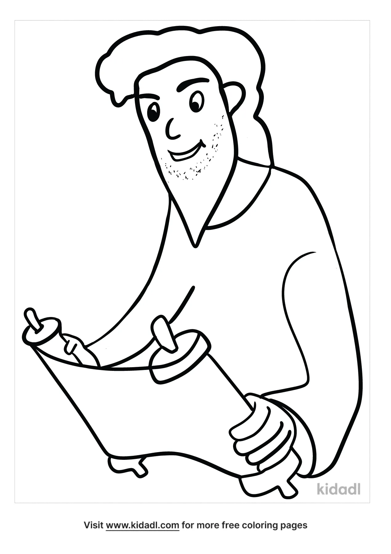 Free ezra reads the scroll coloring page coloring page printables