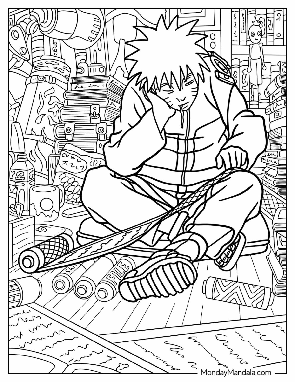 Naruto coloring pages free pdf printables