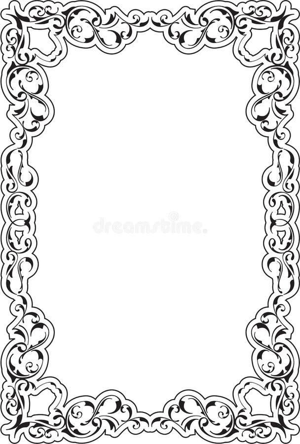 Victorian art ornate scroll frame stock vector