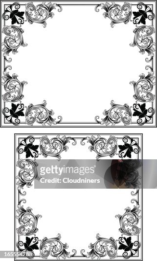 Ornate scroll frames high