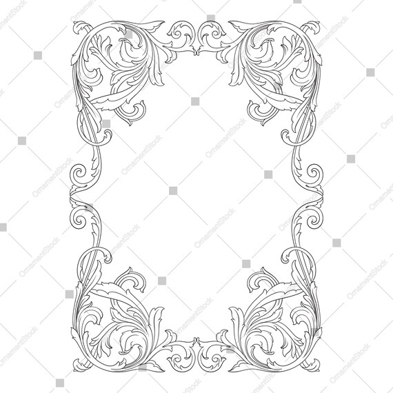 Frame svg damask clip art scroll clipart frame swirl silhouette frame vector monogram clip art swirl digital