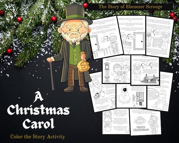 A christmas carol printable color the story activity