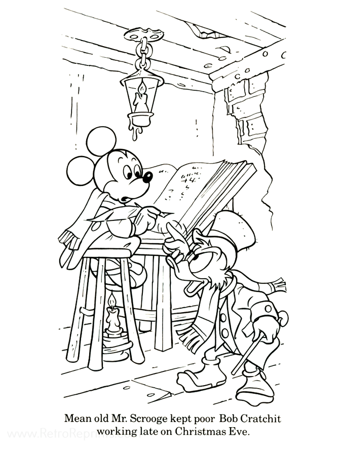 Mickeys christmas carol coloring pages coloring books at retro reprints