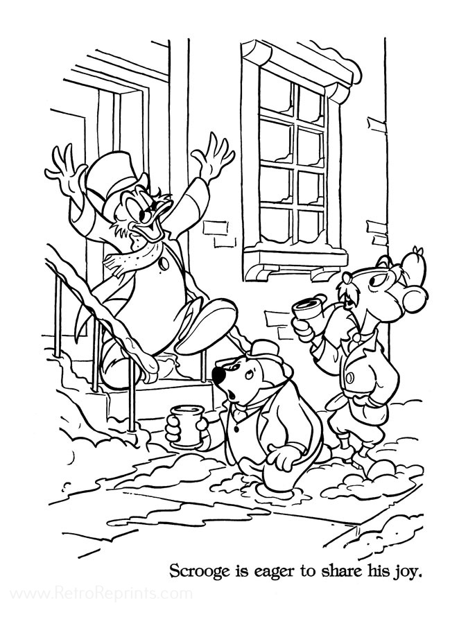 Mickeys christmas carol coloring pages coloring books at retro reprints