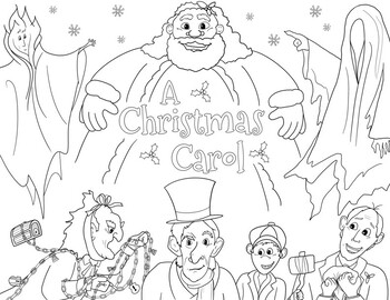 A christmas carol christmas coloring pages by sketchbykat tpt